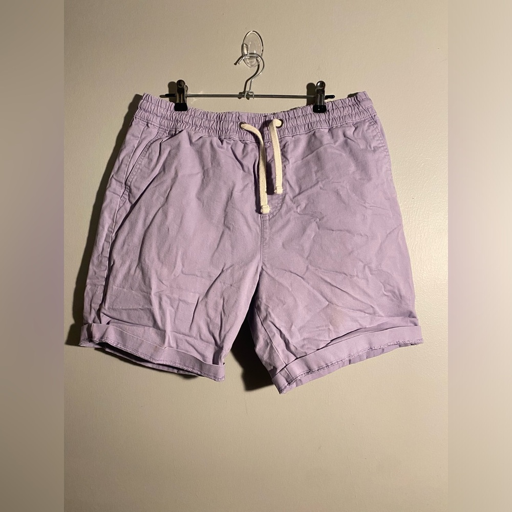 Item 52 Denim Co. Bermuda Relaxed Lavender Drawstring Cotton Shorts
